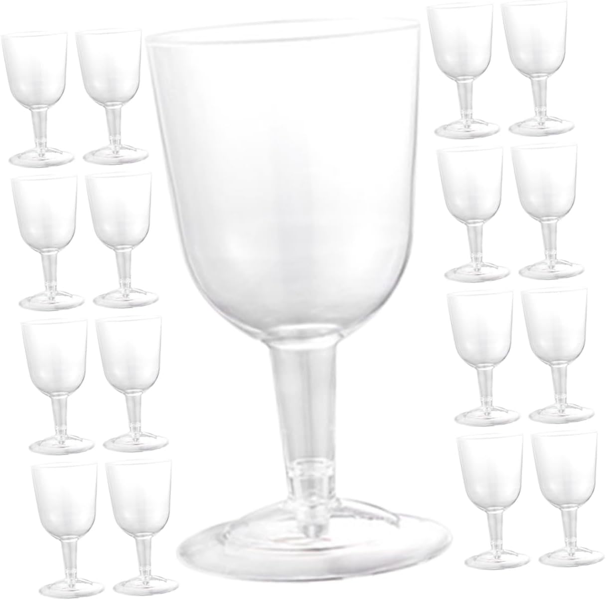 Unomor 48pcs Reusable Plastic Wine Cups Clear Cocktail Containers for Parties and Elegant Drinkware for Wine Juice Whiskey and More