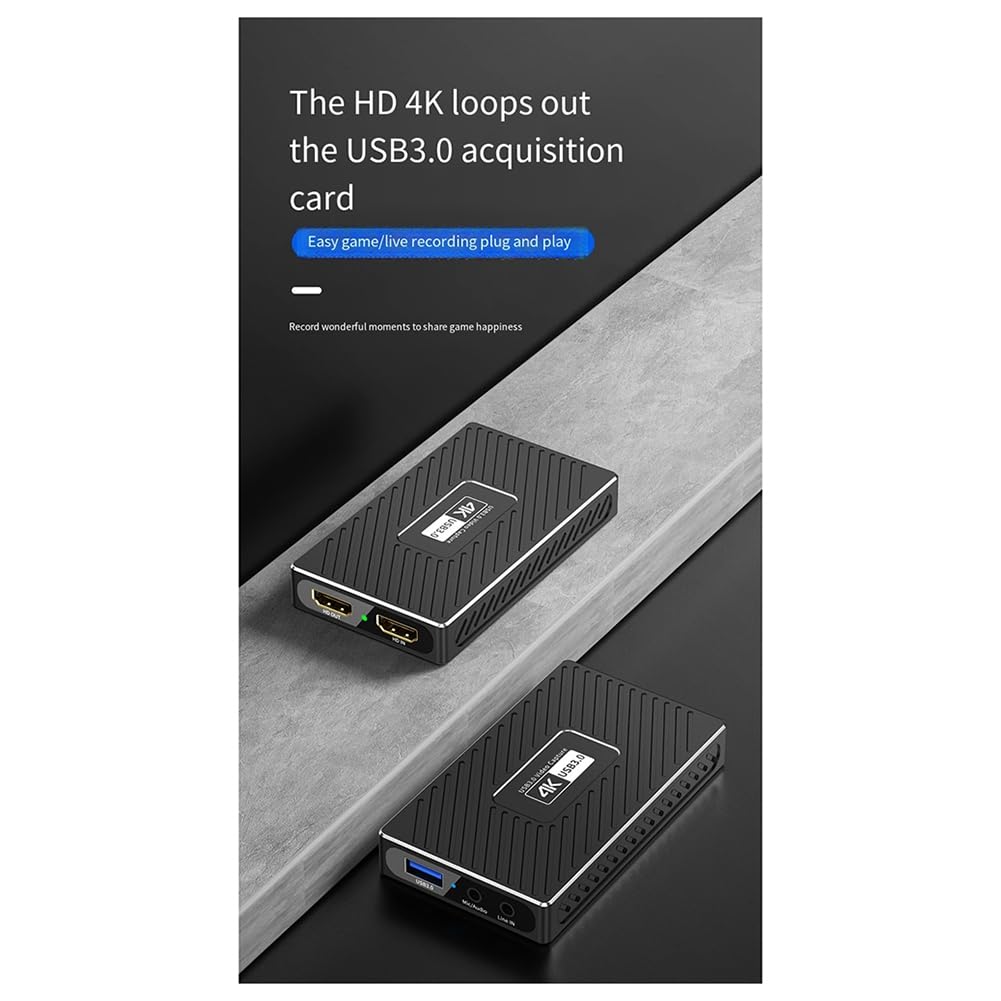 Scheda di Cattura Video 4K HD USB3.0 Streaming Live e Video Recorder di Cattura con Ingresso Microfono