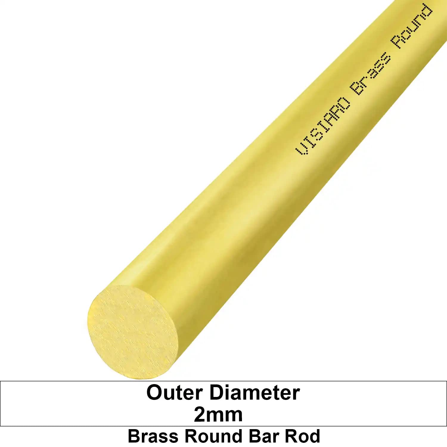 Visiaro Hard Brass Round Bar Rod, 1ft, Outer Dia 2 mm, Pack of 10 — Amazon image 2