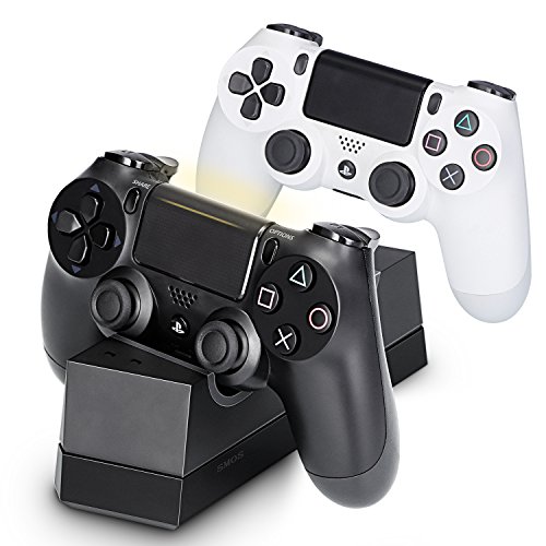 PS4 Controller Charger, Megadream Fast USB Charging Docking Station Solid Stand for Sony Playstation DualShock 4 PS4, PS4 Pro, PS4 Slim  Charge from Bottom Controller More Protective & Safer  Black