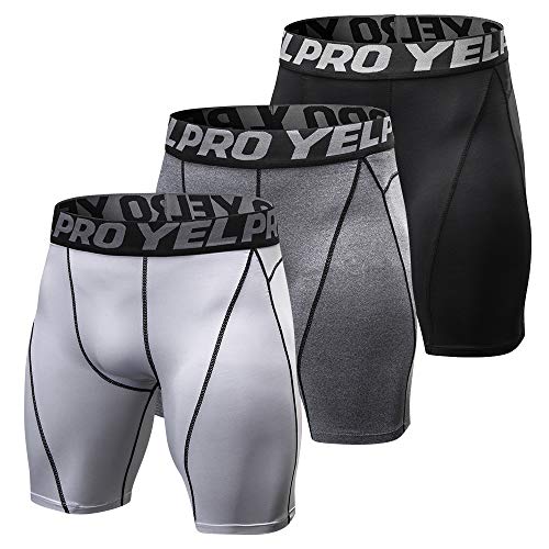 yeacher 3 Pack Men Compression Shorts Ativo Treino Cueca