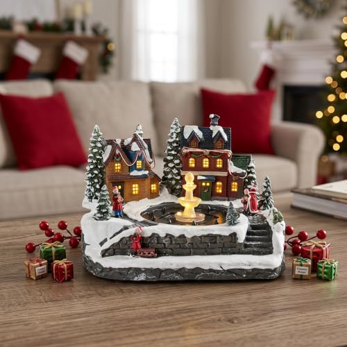 Edificio coleccionable de pueblo navideño Healeved el regalo musical ideal 8