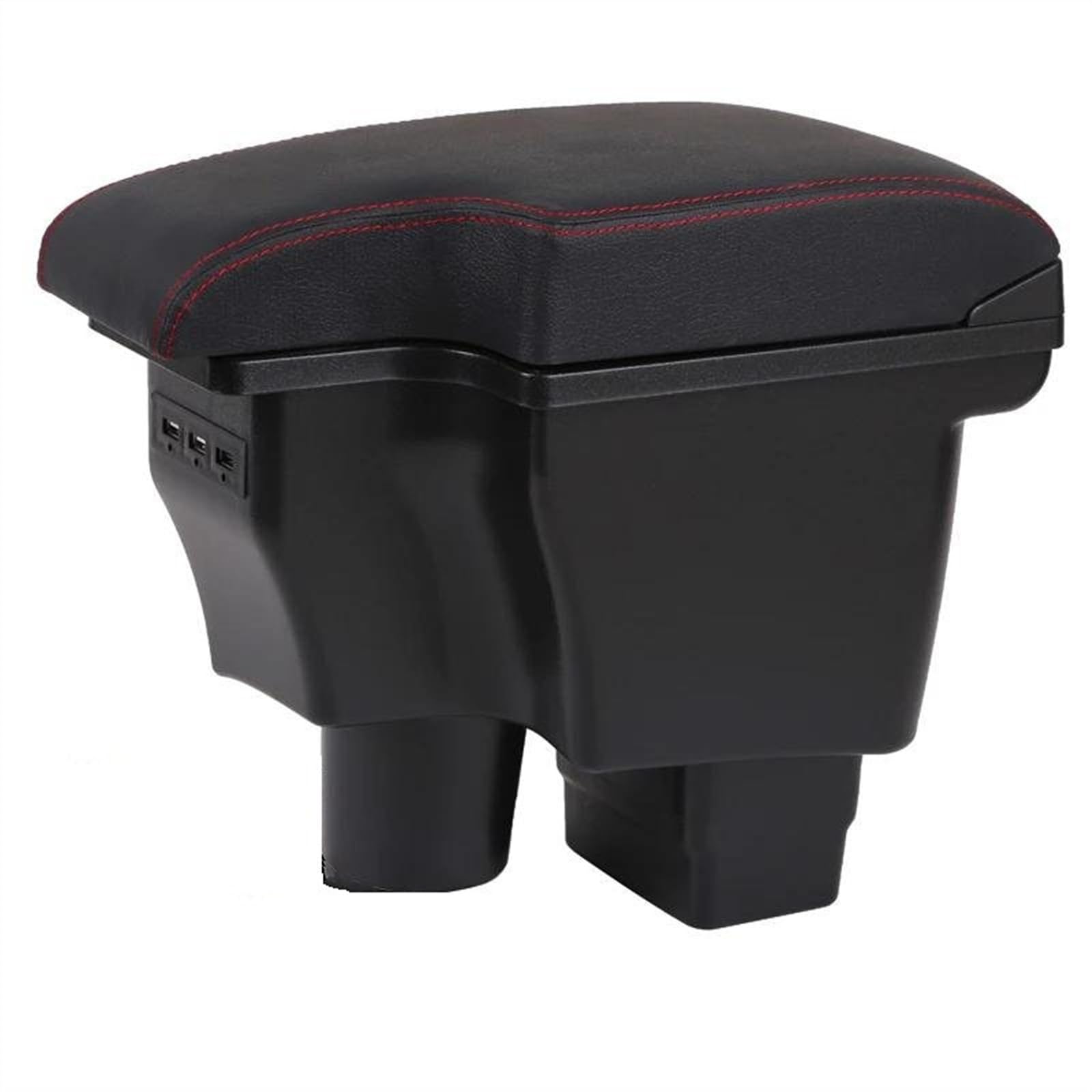 NOHEEU Armrest Box Retrofit Storage Content Car Accessories Retractable USB For CX-3 2 For Skyactiv Version CX3(A1 Black leather)