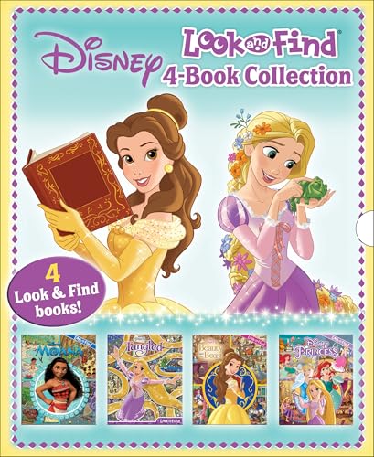 Disney Princess and Moana 4-Book Look and Find Collection with