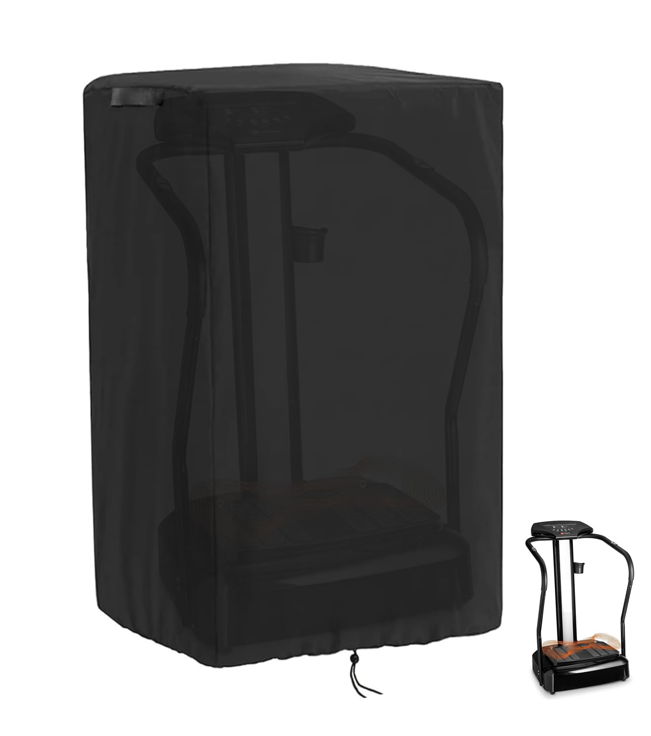 Cover for Lifepro Vibration Plate Dust-Proof Vibration Plate Exercise Machine Cover Adjustable Drawstrings UV and Water-Resistant Lightweight Black