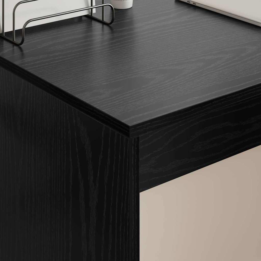 Scrivania in legno ingegnerizzato rovere nero 109 x 50 x 78 cm con ampio spazio di archiviazione ideale per ufficio, studio, smartworking e postazione computer gaming