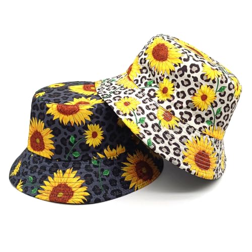 Image of Quanhaigou Bucket Hat for Men Women,Packable Reversible Printed Sun Hats,Fisherman Outdoor Summer Travel Hiking Beach Caps