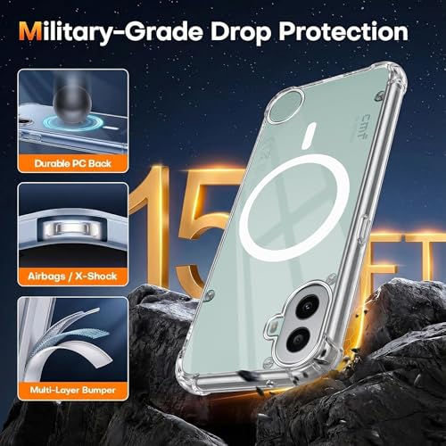 Image of Jkobi Shockproof Crystal-Clear Back Cover for Nothing CMF Phone 1 (Magsafe Wireless Support | Drop & Camera Protection | Hard Polycarbonate)