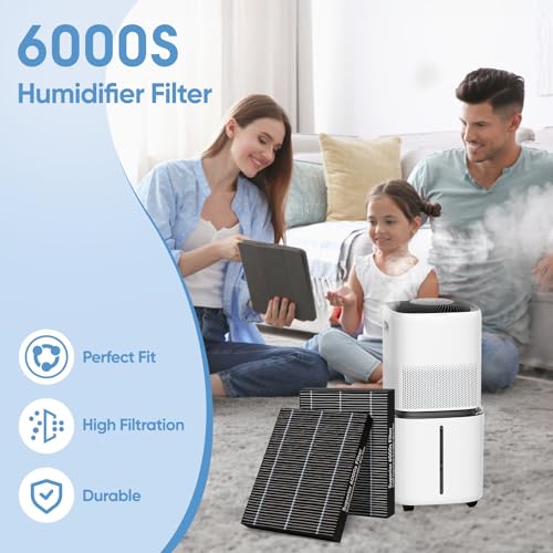 Image of 8 Pack 6000S Wick Filters Compatible with LEVOIT Superior 6000S Smart Evaporative Humidifier,Effectively Capture Large Particles and Minerals,Gray
