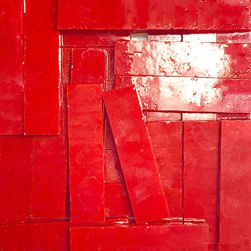 BestTeam 1 X 4 cm Stained Glass Strip,DIY Glass Mosaic Hobbies,DIY Crafts,Plates,Picture Frames,Flower Pots,Handmade Jewelry 200g (Red) โ image 1