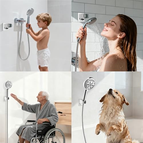 Hibbent Shower Head Holder, Strong Adhesive Handheld Showerhead Bracket - image 8