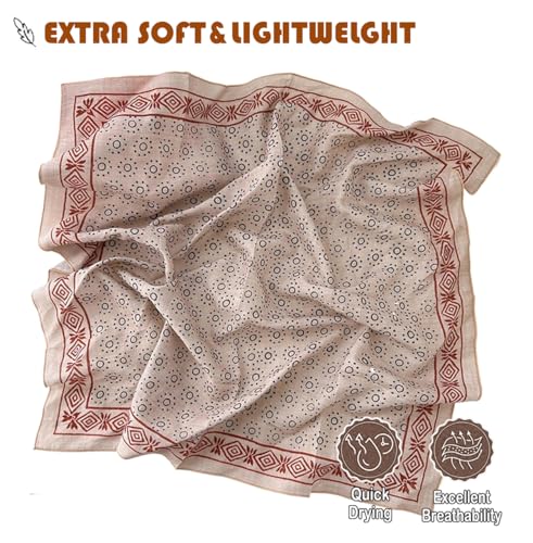 Cotton-Blend Bandana, Head Scarf, Headband, Head wrap, Hair Neck Scarf for Women 22 x 22 inch4