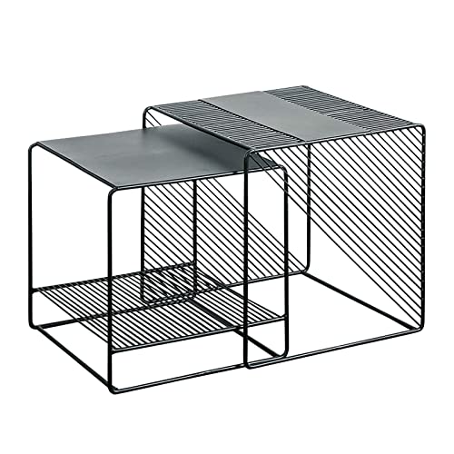 Table basse en fer forgé blanc au design rétro industriel soigné - 2