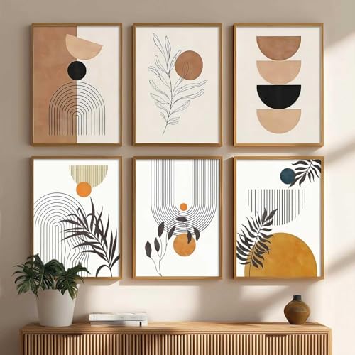 Image of kotart Painting Boho Wall Art Home Decoration Paintings With Frame For Living Room Bed Room Hotel Wall Decor Digital Reprint Set Of 6 (Art-4, 19x25 inch)