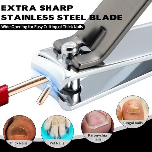 Hgliagtsmat BLACK Nail Clipper Set,Premium Stainless Steel Fingernail And Toenail Clipper Cutters Sharp Effortless Nail Clippers Set thumb #4