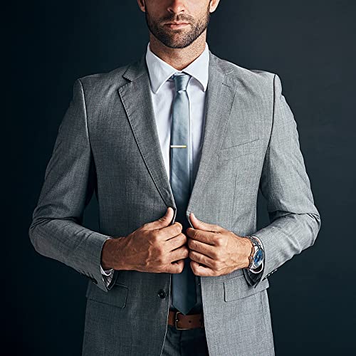 Thunaraz Tie Tacks for Men Tie Bar Clip for Regular Ties Necktie Mens Ties Tacks Clutch with Chain for Wedding Business Pin Clips Mixes Color3