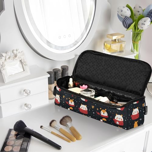 Bolsa de viaje resistente al calor Typography Marble para herramientas de cabello como planchas y rizadores, organizador portátil miniatura 7