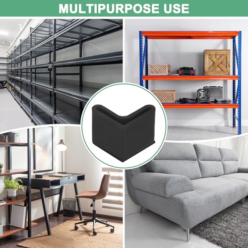 Image of M METERXITY 8-Pack L-Shape Angle Iron Caps, 1 x 1 Rubber Anti Slip Leg Cover for Shelves /Table, Furniture Leg Cover Floor Protectors Angle Iron Foot Pads