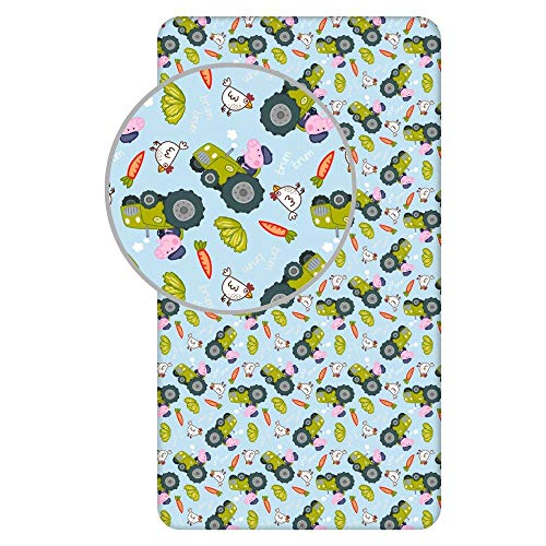 Peppa pig, fitted sheet, 90 x 200 +25 cm