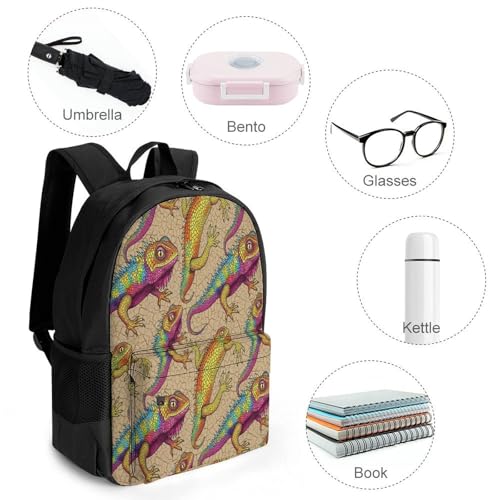 Women's Bearded Dragon Lizard Backpack, Multi-Functional Spacious Backpack with Adjustable Strap for Travel, Hiking, Fashion Shoulder Bags4