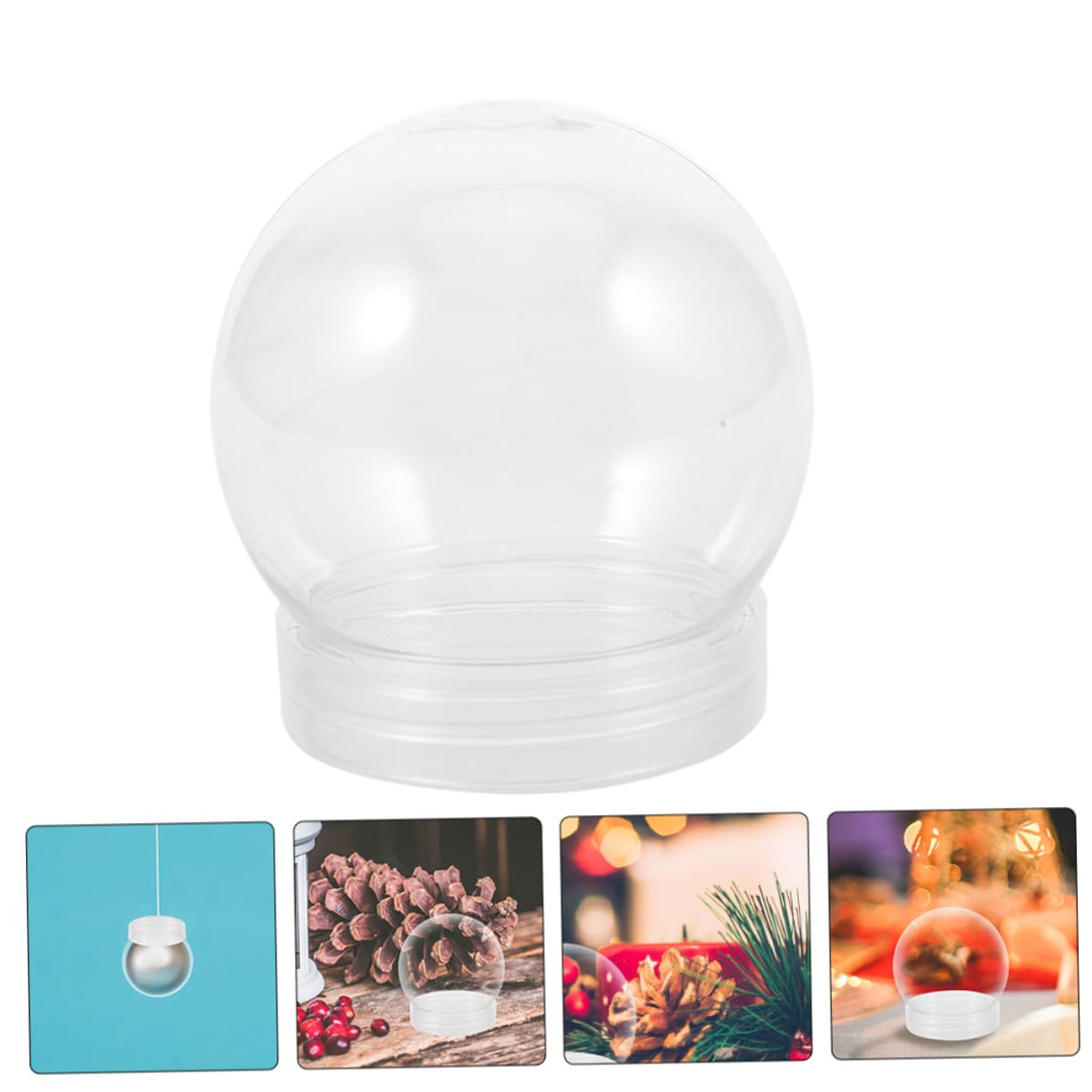 24 Piezas Accesorios para Bolas De Nieve De Plástico Transparente Suministros DIY para Bolas De Agua Vacías Grandes para Manualidades De De Navidad