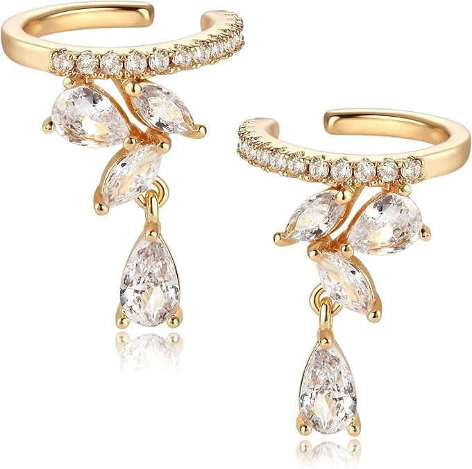 El Regalo Fancy CZ Ear Cuffs for Girls/Women- Non Pierced Ear Cartilage Clip On Wrap Hoop Earrings- Cubic Zirconia Cartilage Ear Clip On Ear Wraps (B0DFTMV22Q) Amazon Price History, Amazon Price Tracker