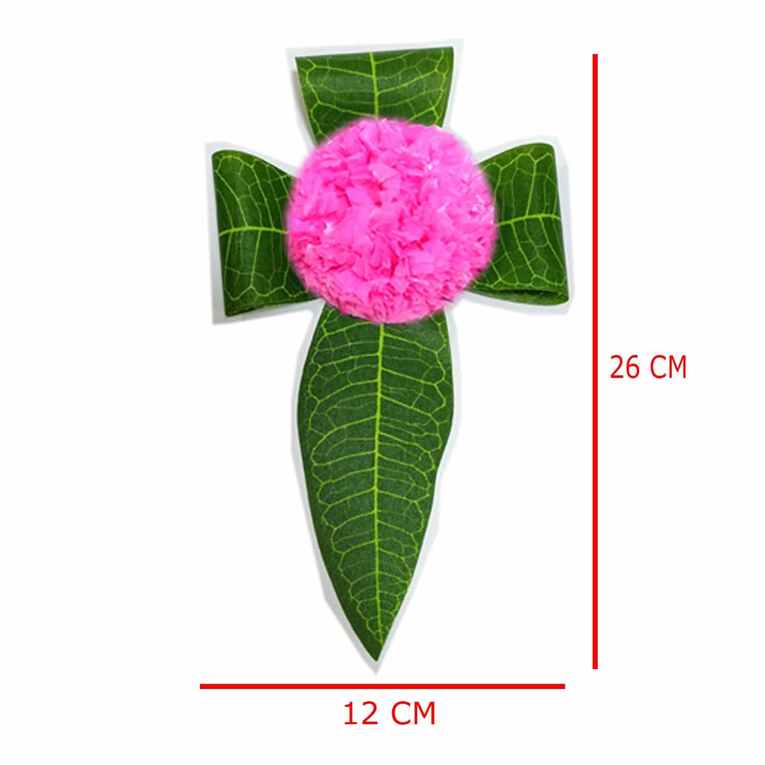 S2S Stylish Artificial Mango Leaves & Pink Flowers Decoration at Home | Easy Simple Backdrop | Hangings, Simple Backdrop for Walls (Pink Flowers) (Pack of 12 Pcs) 1
