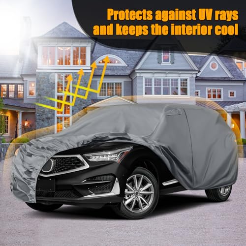 Image of Waterproof Premium Car Covers Replace for 2013-2025 Acura RDX, 10 Layers Heavy Duty with Cotton Liner Car Cover with Zipper Door, Windproof Bands for Snow Rain Dust Protection