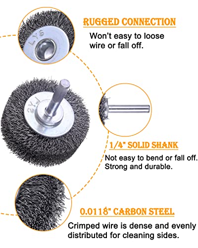 Rocaris R-220 2 Pack Wire Wheel Brush Wire Wheel Brush For Drill Attachment, Rocaris 2 Inch Heavy Duty Wire Brushes Removal Paint Rust & Corrosion thumb #2