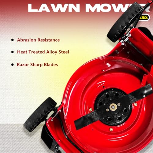 Image of RBD 6HP Petrol Lawn Mower - 18-Inch Cutting Width, 4-Stroke Engine Gas Powered Grass Cutter with Metal Deck & Heat-Treated Alloy Steel Blades - Heavy Duty Push Mower for Landscaping