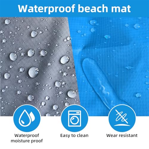 Alfombrilla de playa grande de 270 x 210 cm impermeable y ligera para exterior 4
