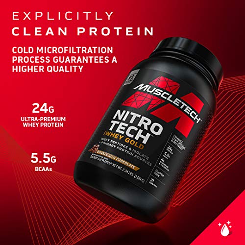 Whey Protein Powder | Muscletech Nitro-Tech Whey Gold Protein Powder | Whey Protein Isolate Smoothie Mix | Protein Powder For Women & Men | Strawberry Protein Powder, 5 Lb (69 Servings)-Package Varies #TOP5