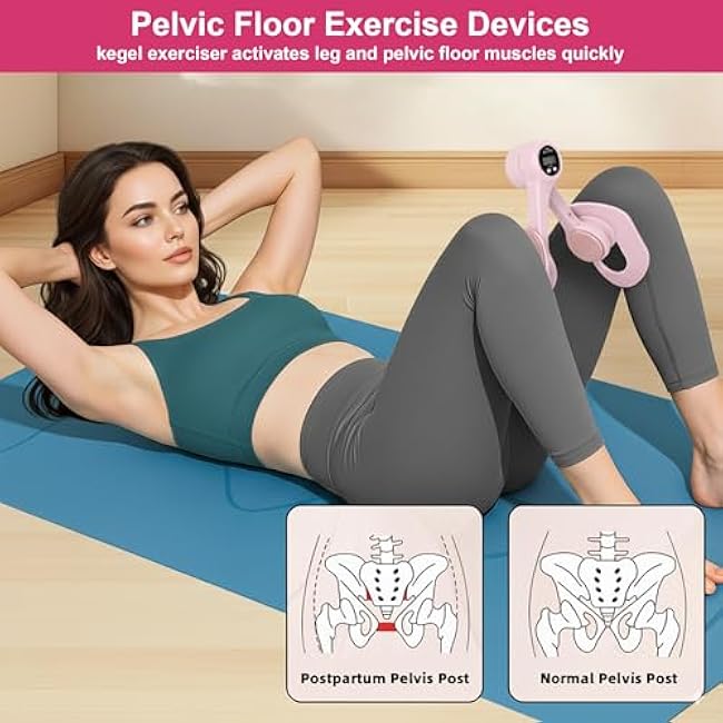 Thigh Master, Pelvic Floor Exercise Devices with Display Counter, kegel Exerciser, Pelvic Floor Muscle, Inner Thigh Exerciser for Women, Home Fitness Equipment for Hip/Leg/Butt(Pink)