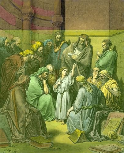 Jesús en el templo cuadro decorativo de Gustave Doré ideal para el salón o la biblioteca