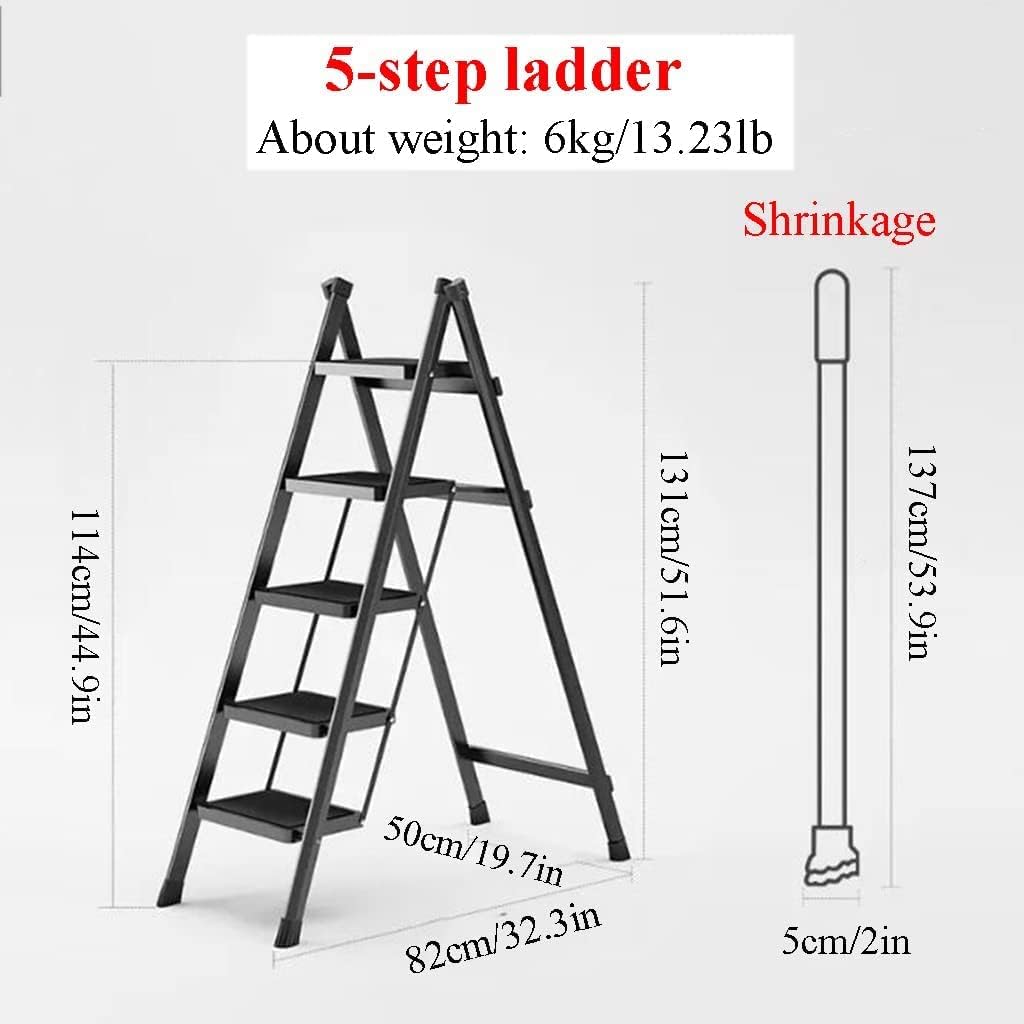 Ladders Telescoping Ladders Family Small Folding Ladder Ultra-Thin Ladder Wide Pedals Lightweight Home Step Ladders Load 330lb Household or Outdoor