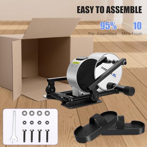 YOUNGFIT Under Desk Elliptical Machine, Electric Leg Exerciser While Sitting for Seniors Adults, Quiet & Portable Pedal Exerciser with Telescopic Handle, Smart APP, LCD Display, and Remote Control