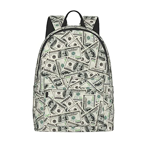 16 inch backpack US Dollar Money Laptop Backpack Full Print School Bookbag Shoulder Bag for Travel Daypack