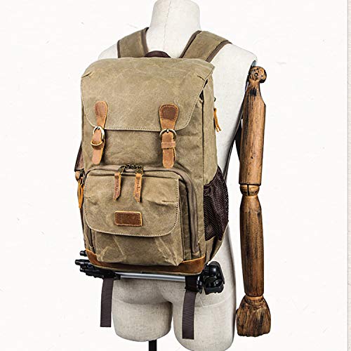 PERSUN Kamerarucksack Canvas Tasche Fotografie Rucksack Wasserdicht DSLR SLR Kamera Tasche Spiegellose Kamera und Laptop… – Bild 7