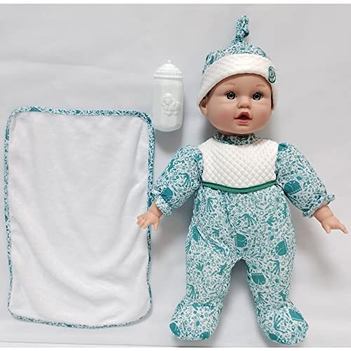 Muñeca interactiva de 15 pulgadas con ropa azul y gorro miniatura 2