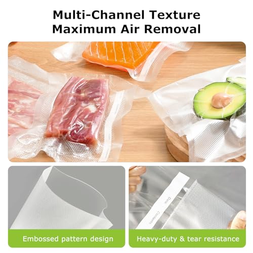 Image of Bonsenkitchen Vacuum Sealer Bags Rolls for Food, 2 Packs 11 inch x 20', Heavy-Duty Textured Material Bag, BPA-Free, Commercial-Grade, Custom-Length Bag for Food Storage & Sous Vide