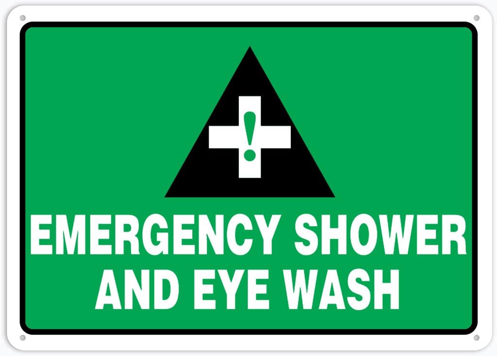 8"x12" Rust Free Aluminum Metal Sign - Emergency Shower And Eye Wash - Weatherproof, Heavy Duty - For Home & Business