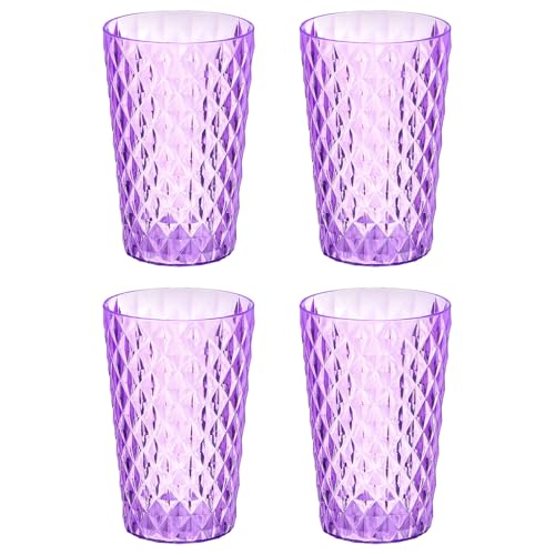 Gobelet en plastique transparent réutilisable violet uxcell pour lait et café
