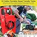 LAPPPLSP 32 Gallon Diesel Caddy Tank with Pump, Portable Diesel Fuel Tank On-Wheels with 12V 10GPM Electric Transfer Pump, Hose and Nozzle for Trucks Boats