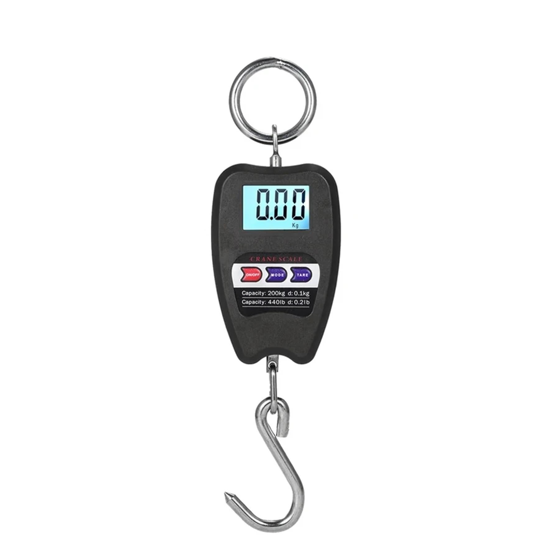 Digital Crane Scale, 200KG Stainless Steel Digital Crane Scales Industrial Hanging Scale Heavy Duty Hanging Hook(Nero)