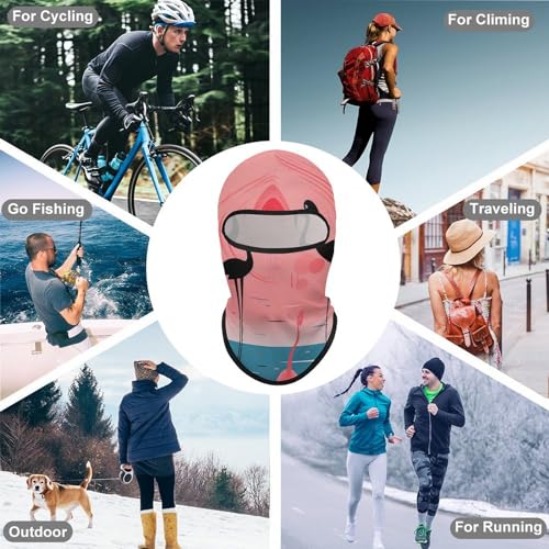 Stripes and Flamingos Balaclava Mascara Facial para Hombre y Mujer Protección Solar Transpirable Cubierta Completa para Senderismo, Ciclismo, Running y Conducción miniatura 6
