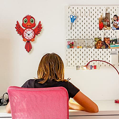 Pendule murale cardinal rouge Mark Feldstein poésie nature oiseau décor intérieur - 3