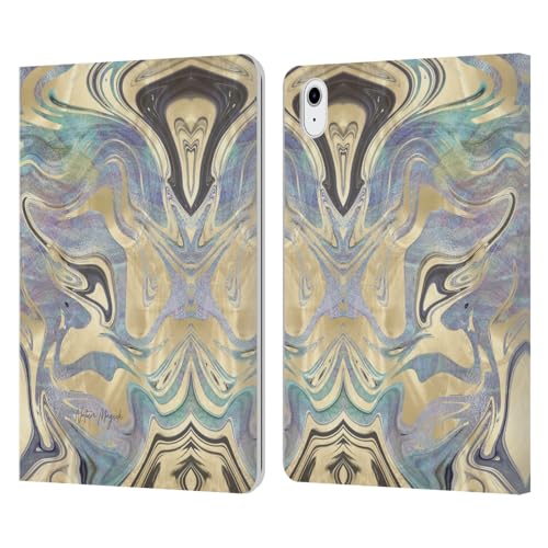 Coque en cuir portefeuille violet or marbre pour iPad Air 2020 2022