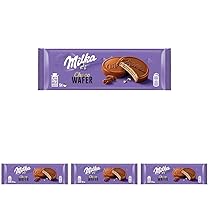 Milka, Choco Wafer, Wafer Croccante e Goloso con una Copertura di Cioccolato al Latte Milka, con Latte Alpino, Cacao Sostenibile, 180g (6 merende da 30g) (Confezione da 4)
