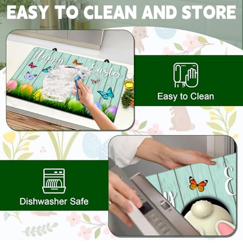 Image of Easter Stove Top Cover for Electric Stove 28 inchx 20 inch, Bunny Eggs Heat Resistant Glass Top Stove Cover Protector, Glass Cooktop Covers, Kitchen Flat Electric Stove Top Covers