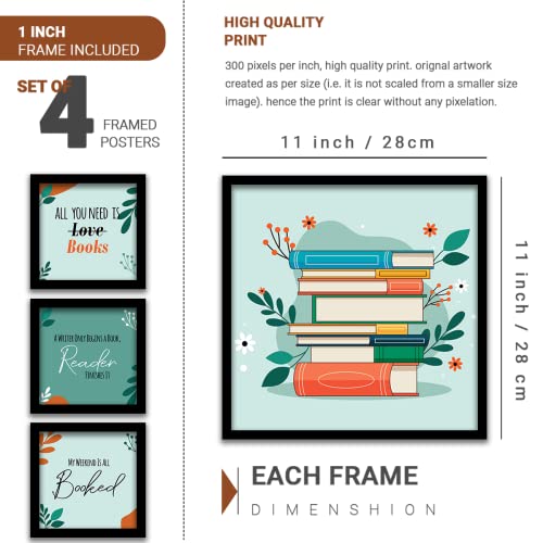 Image of kotart Wood - Quotes Frames For Wall Decor For Bokks Lovers - Frames For Library Wall Decoration - Wall Frames For Home And Living Room (Art 5, 10x10 inch)